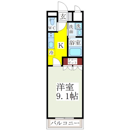 三百 徒歩5分 2階の物件間取画像